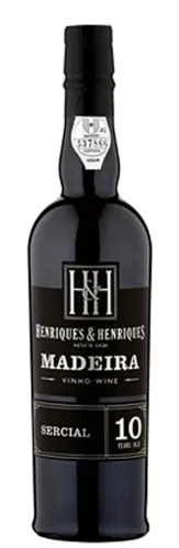 Bottle of Henriques & Henriques Sercial 10 Years Old Madeirawith label visible