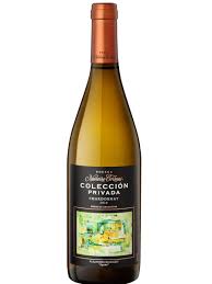 Bottle of Navarro Correas Colección Privada Chardonnaywith label visible