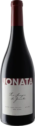 Bottle of Jonata La Sangre de Jonatawith label visible