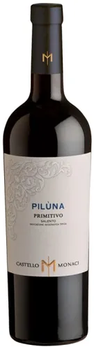Bottle of Castello Monaci Primitivo Salento Pilùnawith label visible