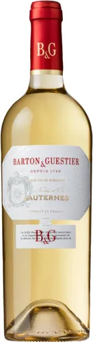 Bottle of Barton & Guestier Sauterneswith label visible