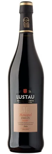 Bottle of Lustau Emilín Moscatel Sherry (Solera Reserva)with label visible
