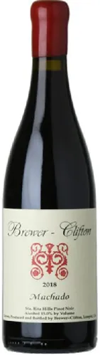 Bottle of Brewer-Clifton Machado Pinot Noirwith label visible