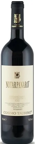 Bottle of Taurino Notarpanaro Negroamarowith label visible