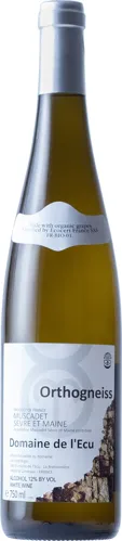 Bottle of Domaine de l'Ecu Orthogneiss Muscadet-Sèvre et Mainewith label visible