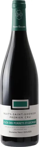 Bottle of Domaine Henri Gouges Clos des Porrets Nuits-Saint-Georges 1er Cruwith label visible