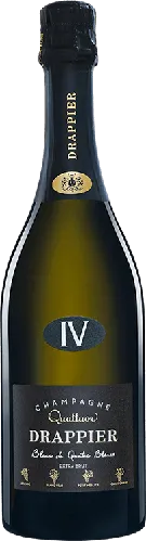 Bottle of Drappier Quattuor Blanc de Quatre Blancs Extra Brut Champagnewith label visible