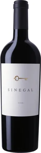 Bottle of Sinegal Estate Napa Valley Cabernet Sauvignonwith label visible