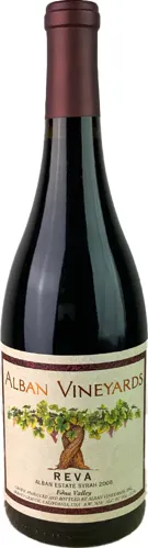Bottle of Alban Vineyards Reva Estate Syrahwith label visible