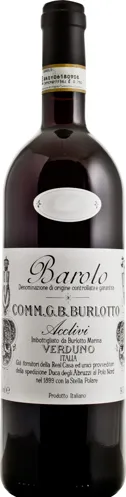 Bottle of Comm. G.B. Burlotto Barolo Accliviwith label visible