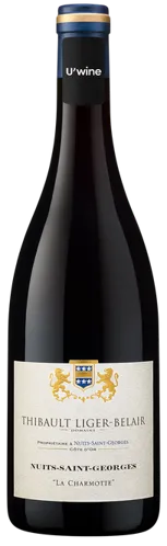 Bottle of Thibault Liger-Belair Nuits-Saint-Georges 'La Charmotte'with label visible