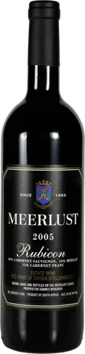 Bottle of Meerlust Rubiconwith label visible