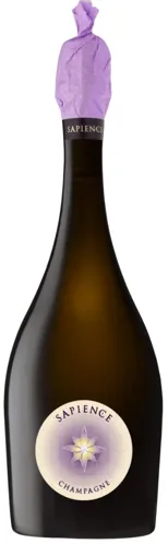 Bottle of Sapience Champagnewith label visible