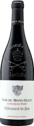 Bottle of Clos du Mont-Olivet Châteauneuf-du-Pape La Cuvée du Papetwith label visible