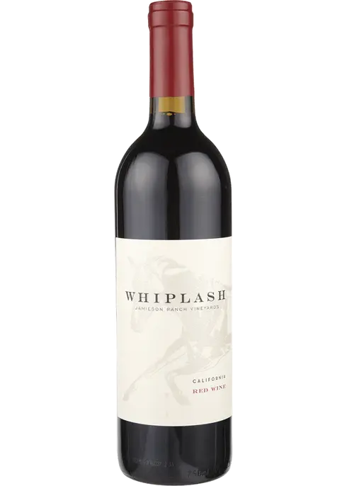 Bottle of Whiplash Redemption Red Blendwith label visible