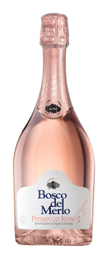 Bottle of Bosco del Merlo Brut Roséwith label visible