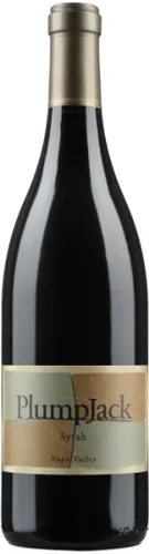 Bottle of PlumpJack Syrahwith label visible