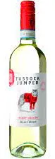 Bottle of Tussock Jumper Pinot Grigiowith label visible