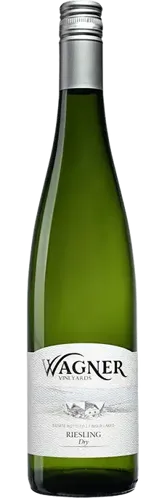 Bottle of Wagner Vineyards Riesling Drywith label visible