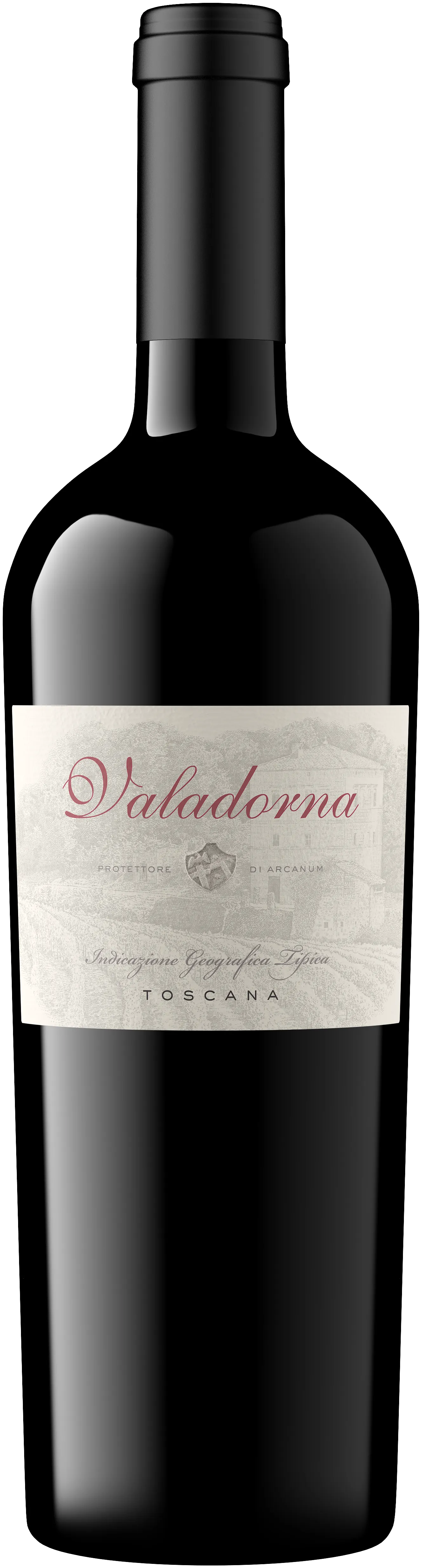 Bottle of Arceno Valadorna Toscanawith label visible