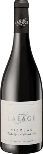 Bottle of Domaine Lafage Nicolas Grenache Noirwith label visible