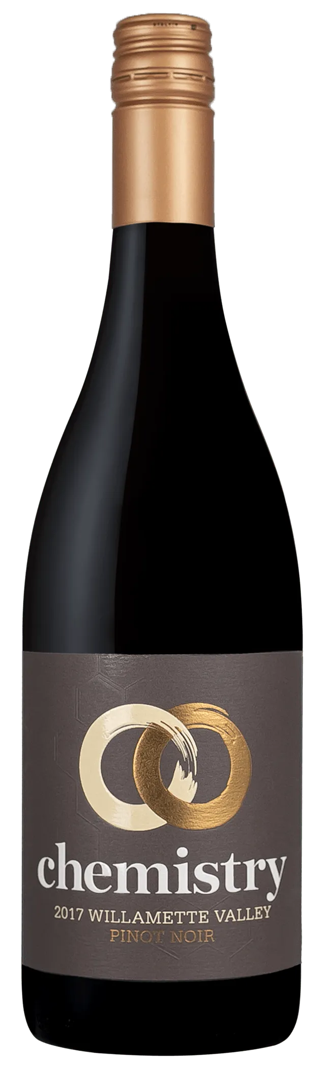 Bottle of Chemistry Pinot Noirwith label visible