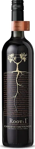 Bottle of Root 1 Cabernet Sauvignon Reservawith label visible