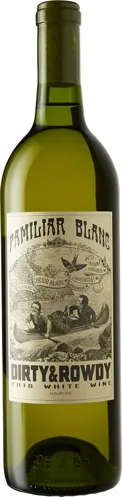 Bottle of Dirty & Rowdy Familiar Blancwith label visible