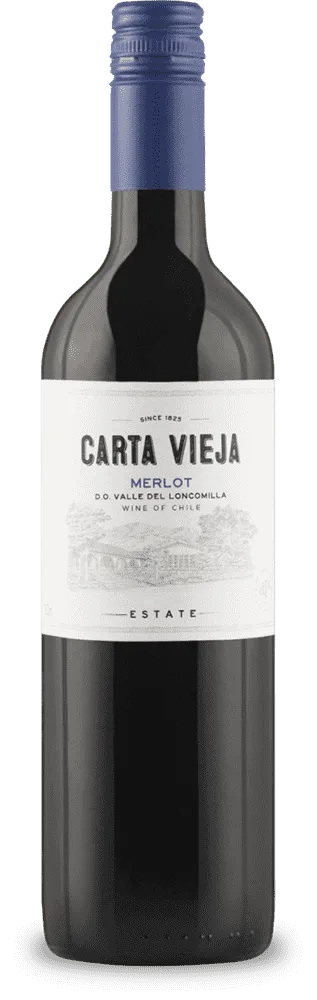 Bottle of Carta Vieja Merlotwith label visible