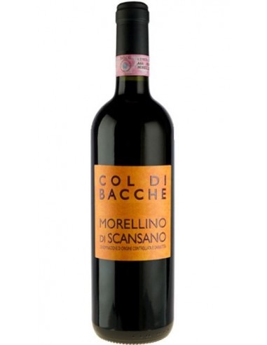 Bottle of Col di Bacche Morellino di Scansanowith label visible