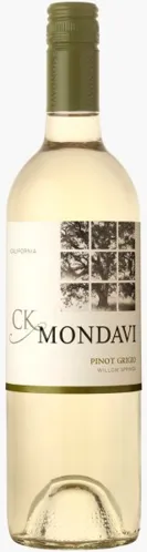 Bottle of CK Mondavi Pinot Grigiowith label visible