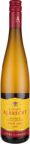 Bottle of Lucien Albrecht Cuvée Romanus Pinot Griswith label visible