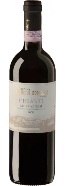 Bottle of Bichi Borghesi Chianti Colli Senesiwith label visible