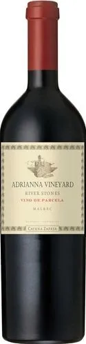 Bottle of Catena Zapata Adrianna Vineyard River Stones Malbecwith label visible
