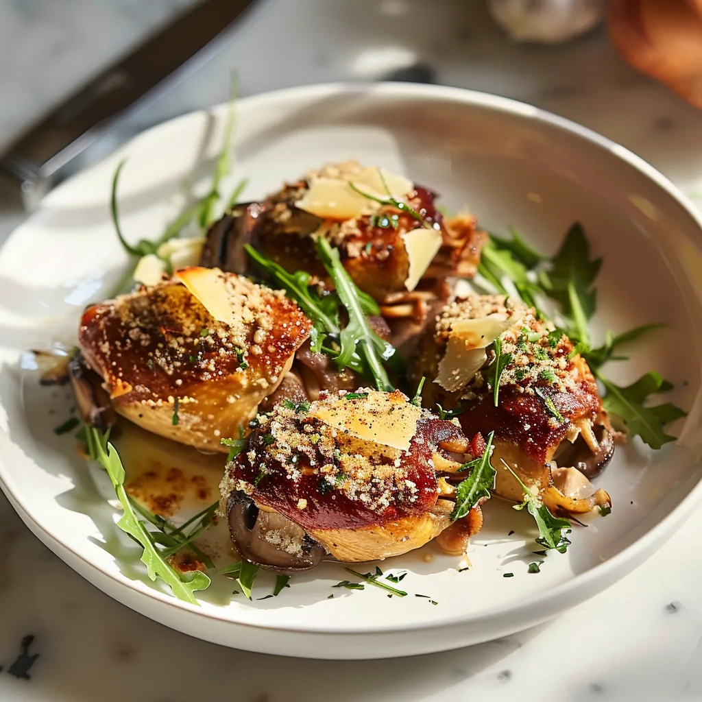 Mushroom Stuffed Quail