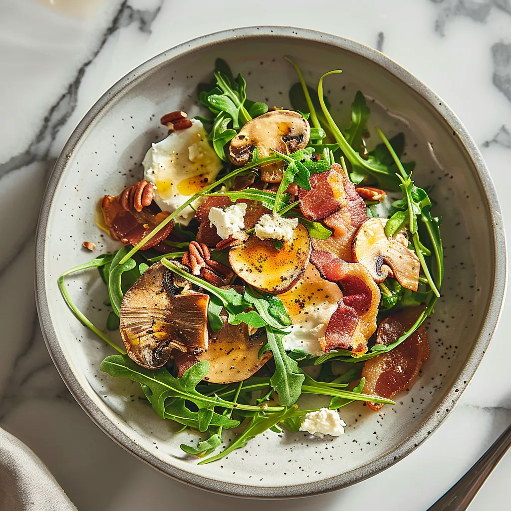 Warm Mushroom Salad With Bacon Vinaigrette