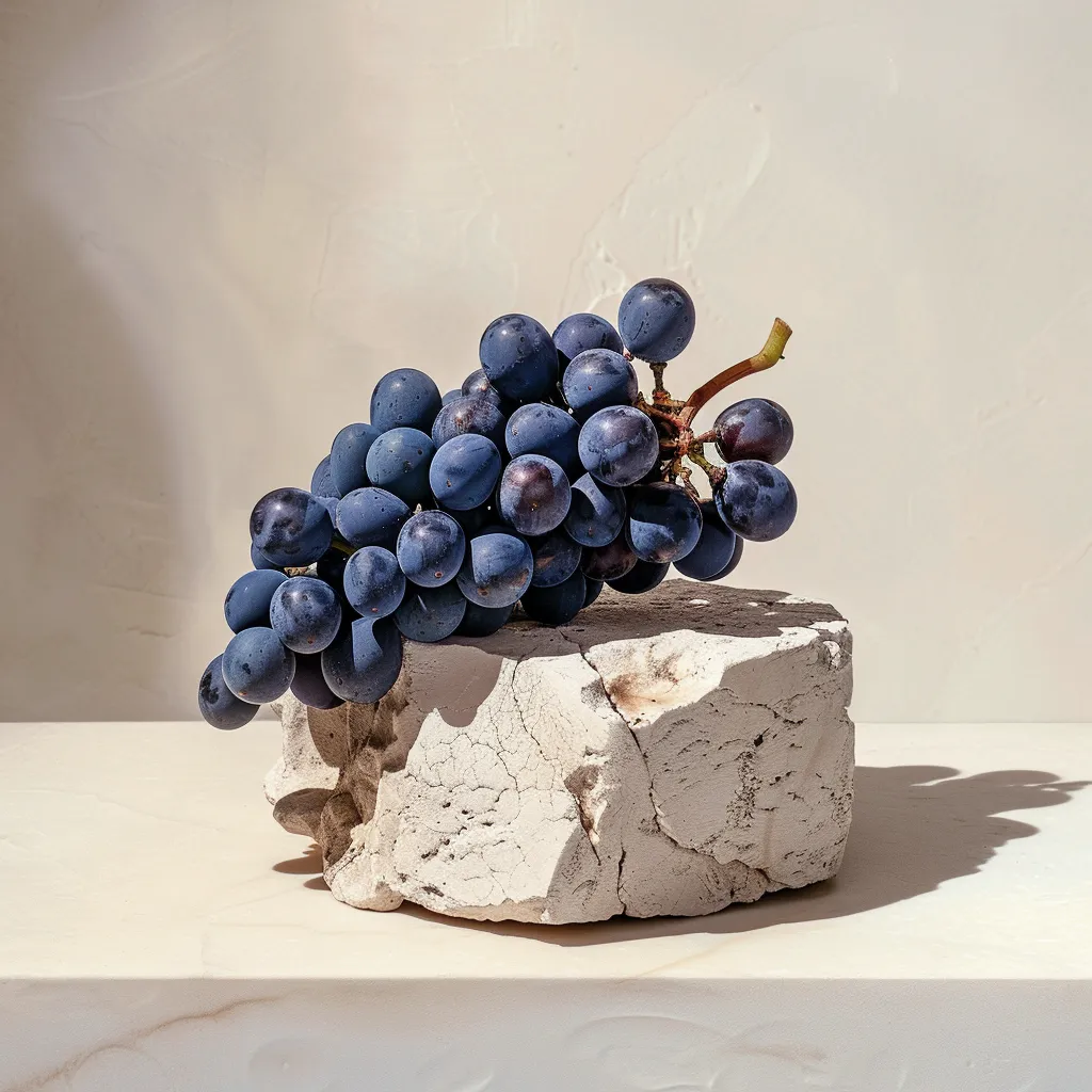 Fresh Aglianico grapes on the vine