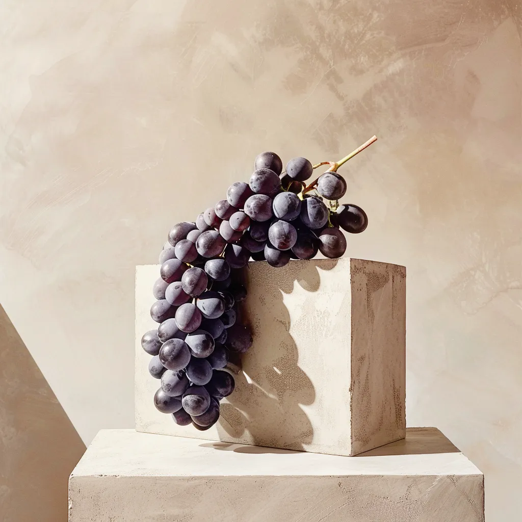 Fresh Barbera grapes on the vine