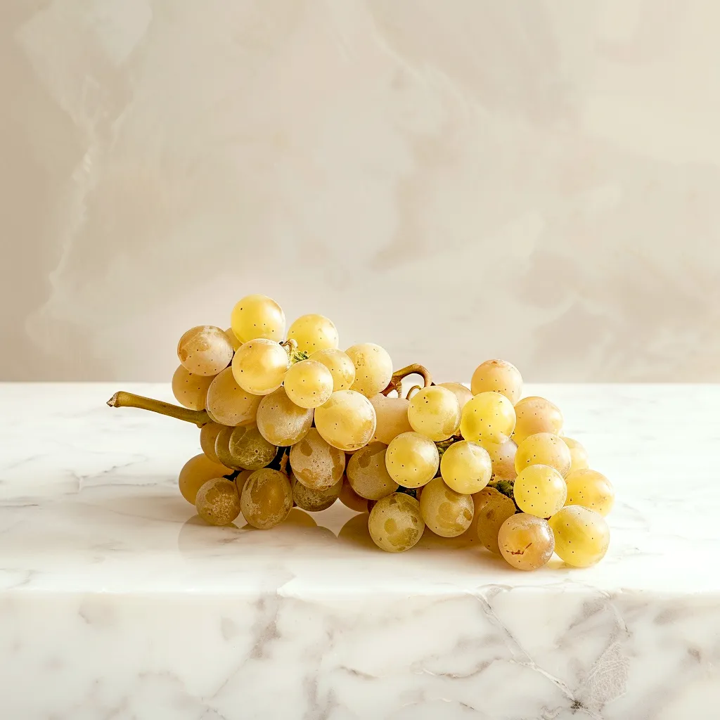 Fresh Marsanne grapes on the vine