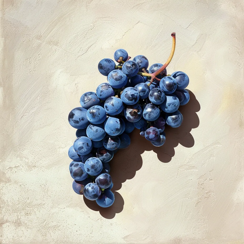 Fresh Merlot grapes on the vine