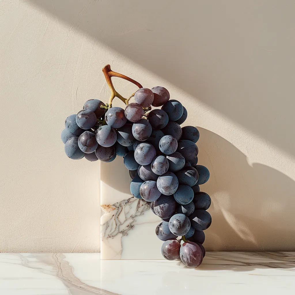 Fresh Nerello Mascalese grapes on the vine