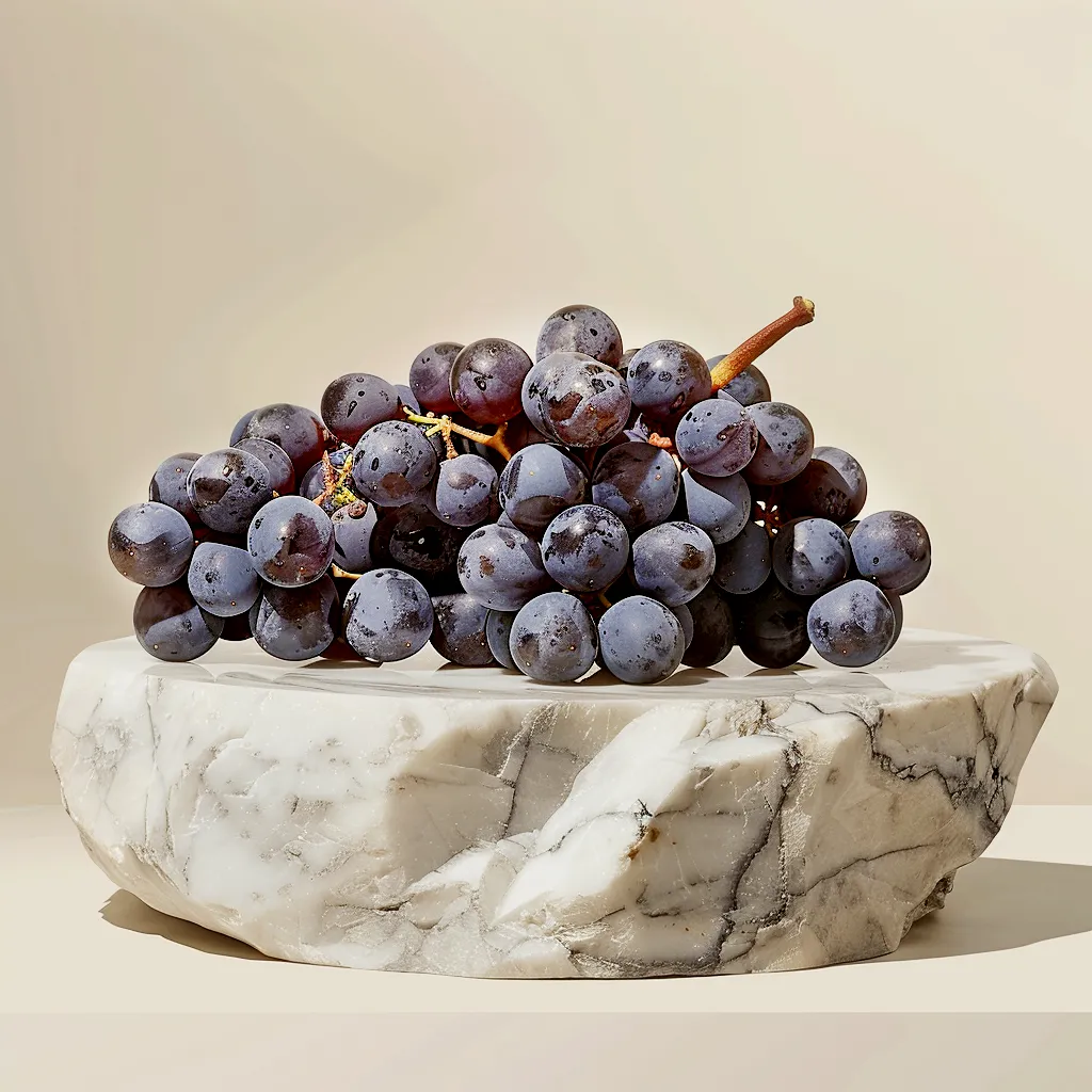 Fresh Piedirosso grapes on the vine