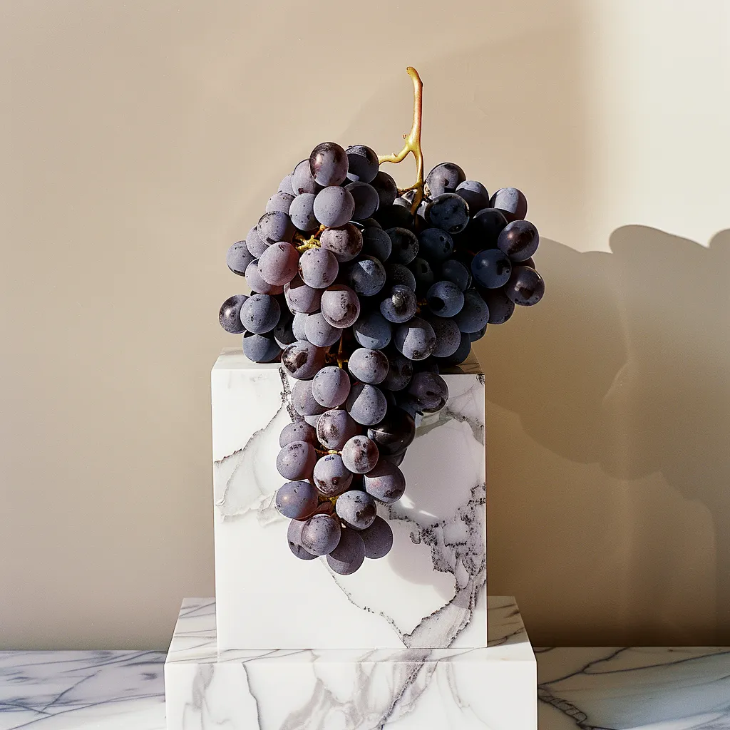 Fresh Frappato grapes on the vine