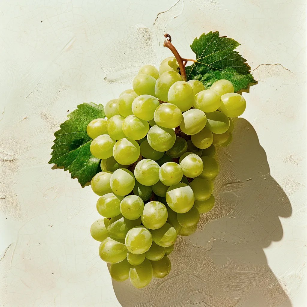 Fresh Malaga Blanc grapes on the vine