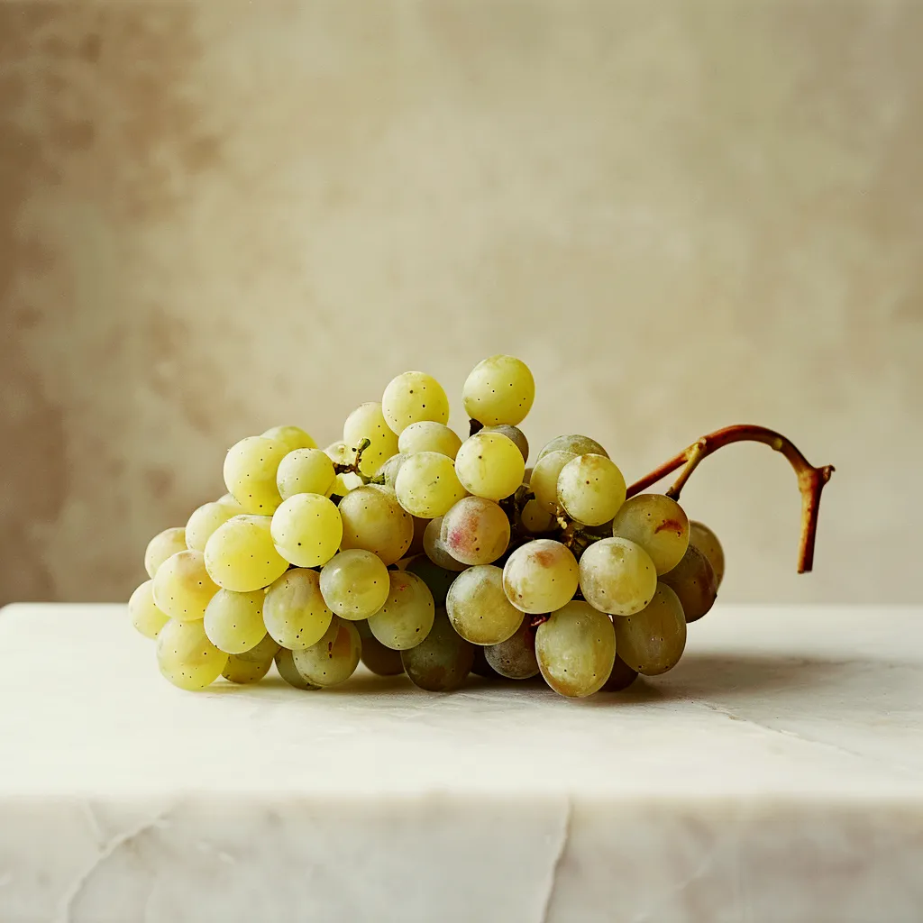 Fresh Malvasia del Lazio grapes on the vine