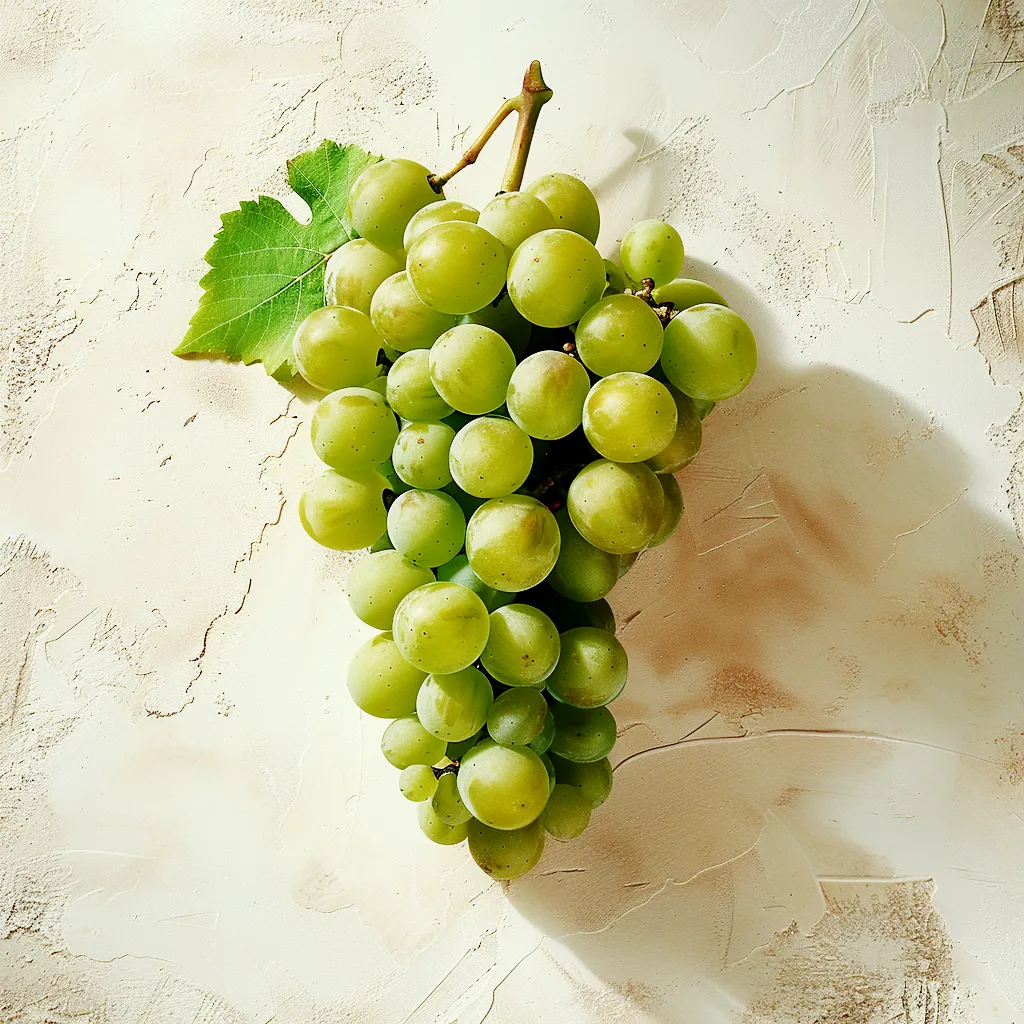 Fresh Trebbiano Modenese grapes on the vine