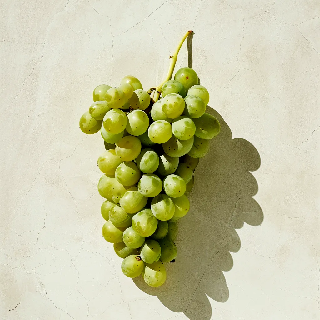 Fresh Folle Blanche grapes on the vine