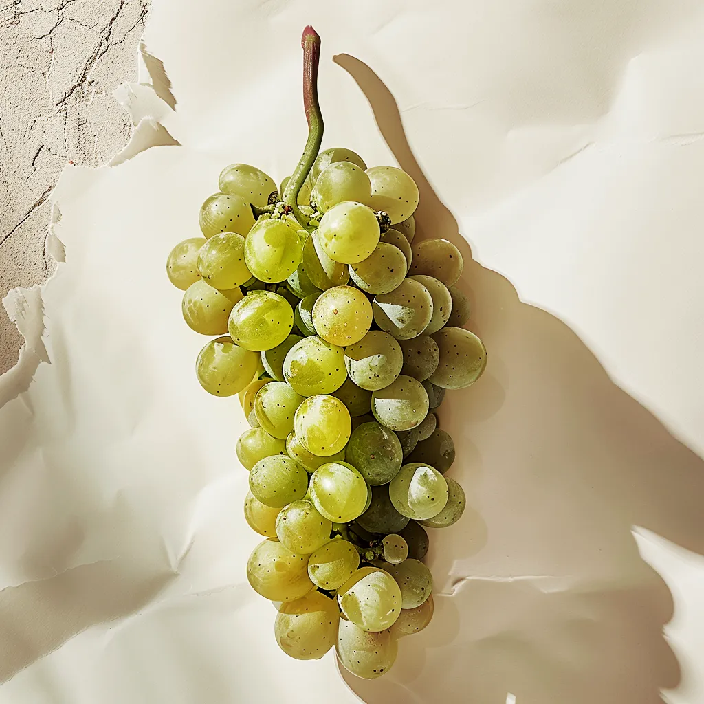 Fresh Emir grapes on the vine