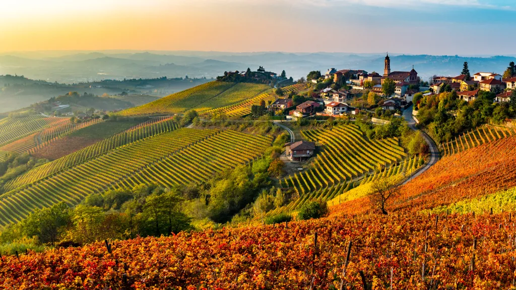 Beautiful landscape of Aosta Valley wine region