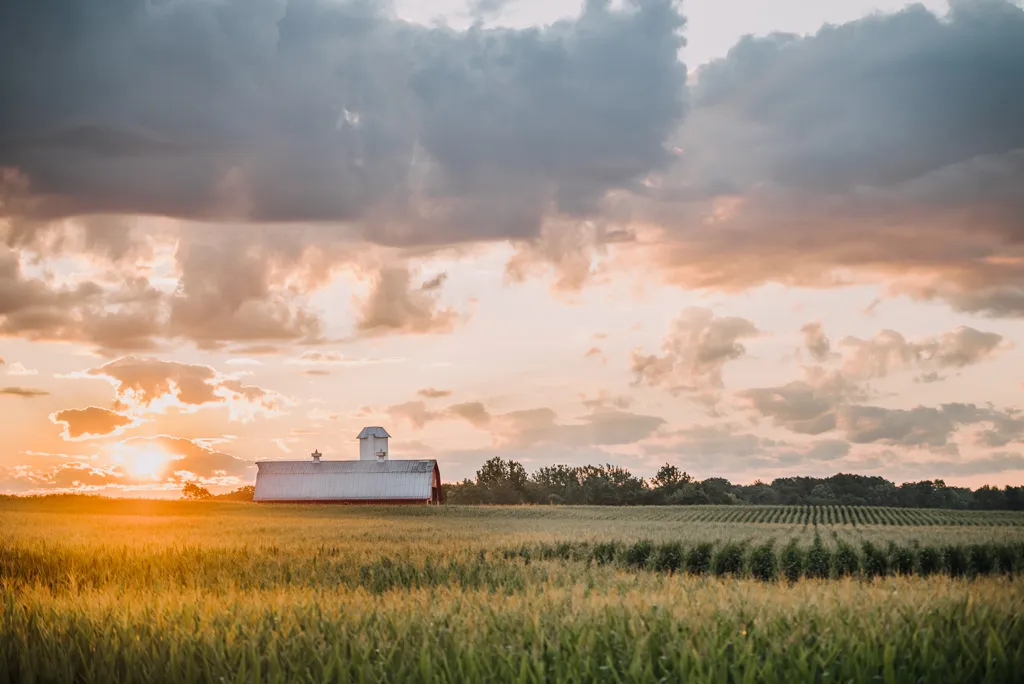 Beautiful landscape of Indiana wine region